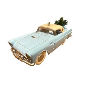 Hallmark Kiddie Car Classic Holiday 56 Thunderbird Light Blue Ornament 10.5cm